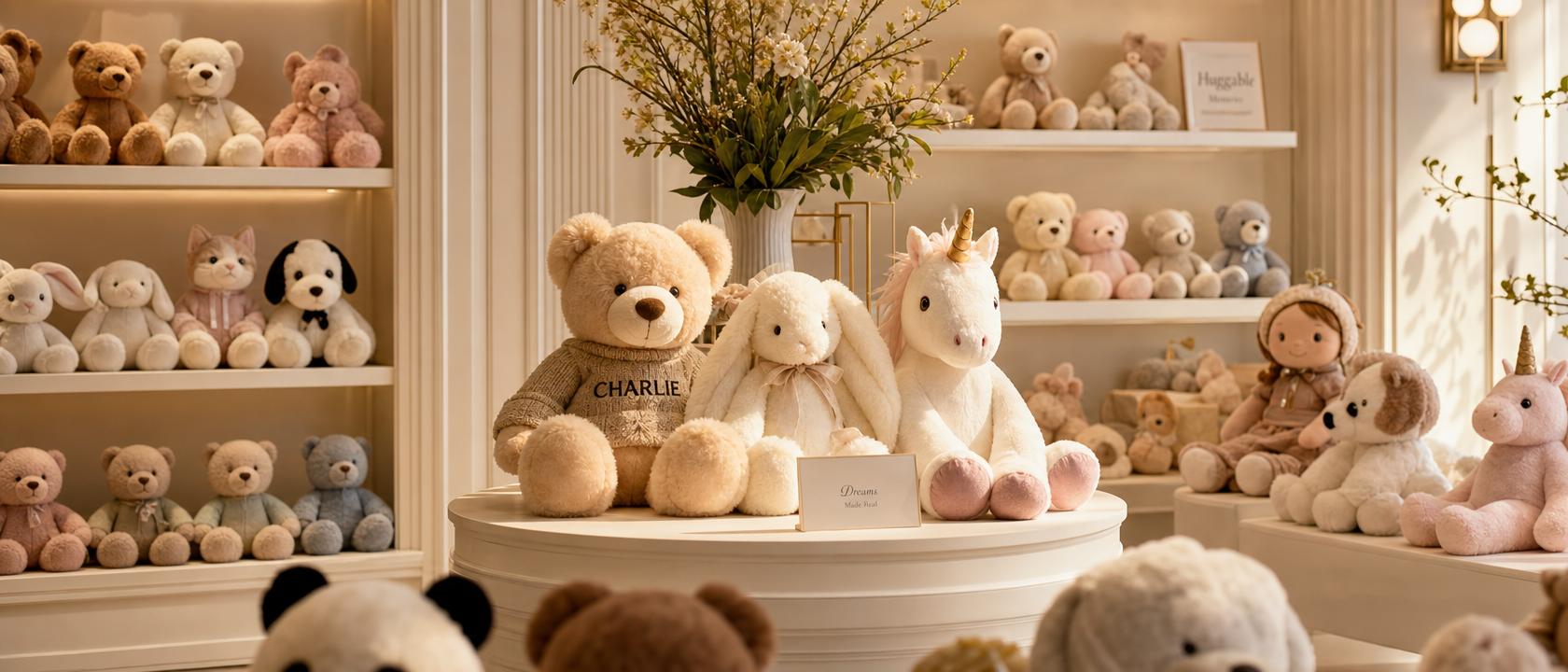 Premium custom plush toys showroom